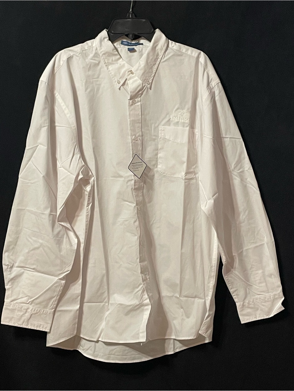 NWT Port Authority White Long-Sleeve Button-Down Shirt
